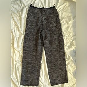 Women's black knit straight-leg pants